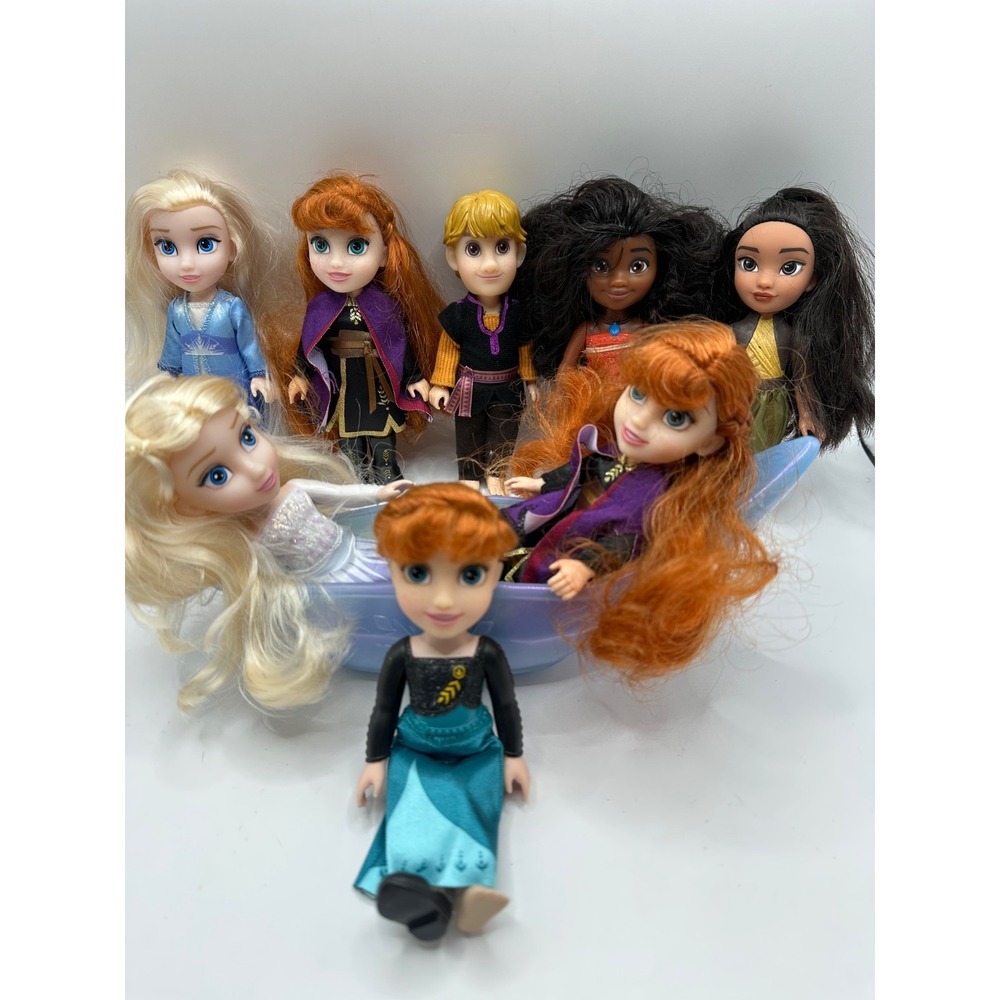 Lot of 8 Jakks Pacific Disney Princess Frozen Moana Raya 6" Dolls Elsa Anna Kris